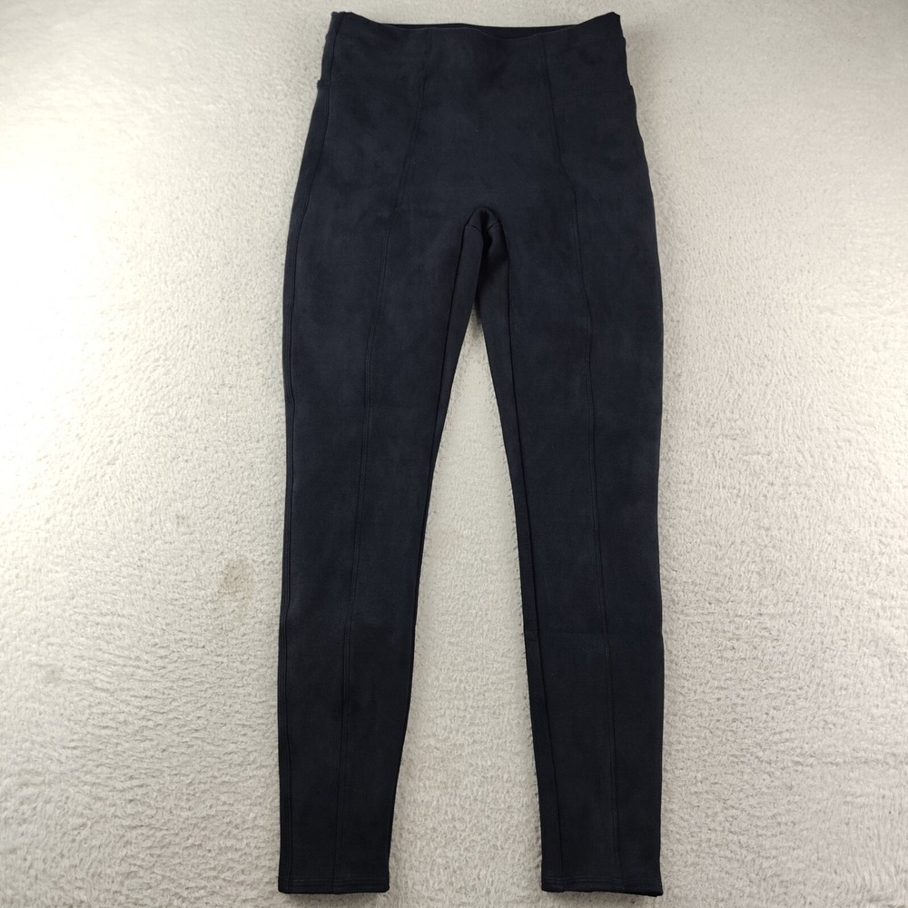 Spanx Leggings Sz Medium Ankle Dark Navy Blue Solid High Rise EUC